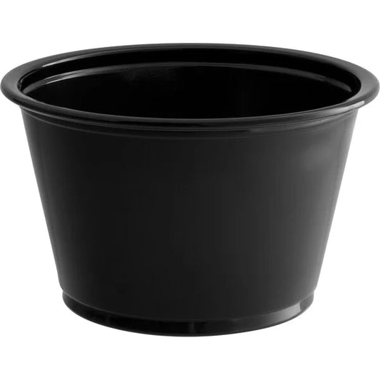 Black 4 oz Portion Rinse Cups