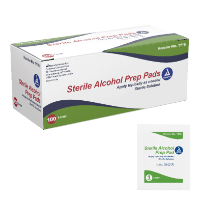 Dynarex: Alcohol Prep Pad Sterile, Medium, 20/100/CS