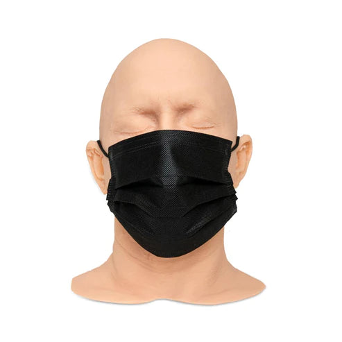 BLACK DISPOSABLE FACE MASKS 50 Count